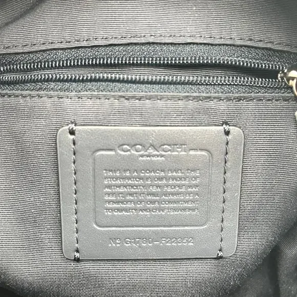 COACH NWOT Charlie Mini Wild Plaid Leather Backpack, Blue, $328 Retail - Picture 4 of 11